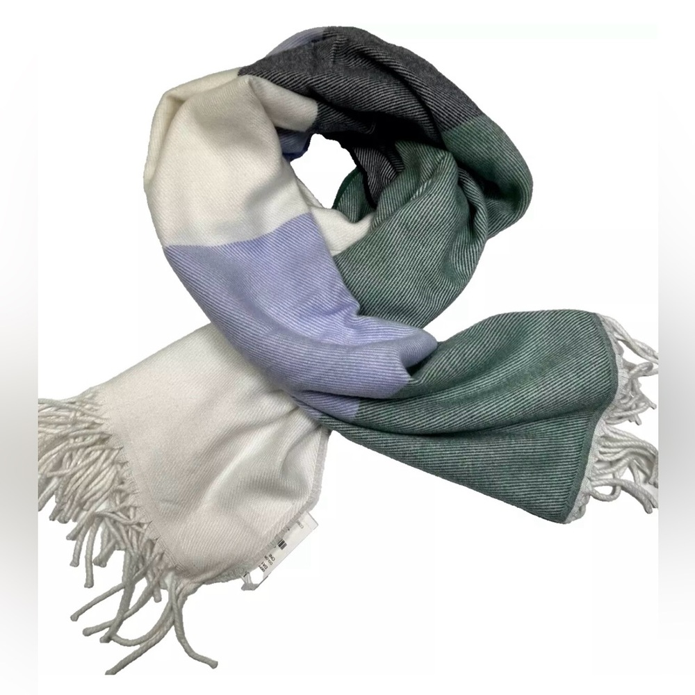 J.CREW color block oversize classic scarf/wrap.  Fringed ends.
